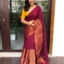 Quelea Ethnic Motifs Zari Pure Silk Banarasi Saree-picture-2