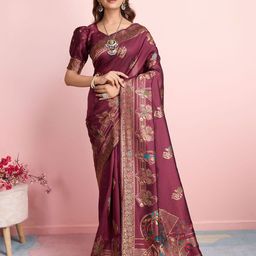 RICH & ROMAN Woven Design Zari Banarasi Saree-picture-53