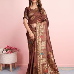 RICH & ROMAN Woven Design Zari Banarasi Saree-image-77