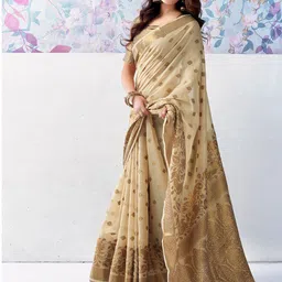 KALINI Woven Design Zari Silk Cotton Banarasi Saree-image-8