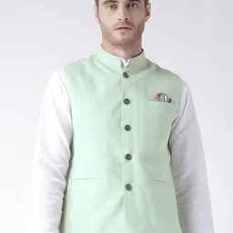 hangup plus Men Cotton Linen Chinese Collar Nehru Jacket-picture-28