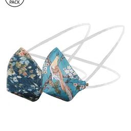 VASTRAMAY Unisex 2 Pcs Printed 3-Ply Anti-Pollution Reusable Outdoor Masks-35