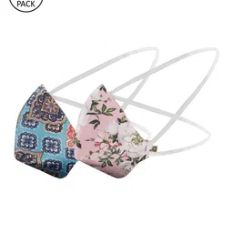 VASTRAMAY Unisex 2 Pcs Reusable 3-Ply Outdoor Head Band Cloth Masks-34