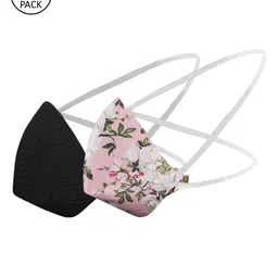VASTRAMAY Unisex Pack Of 2 Pcs Pink & Black Reusable 3-Ply Protective Outdoor Masks-image-38