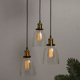 Homesake Transparent Solid Handcrafted 3-Lights Cluster Glass Cluster Lights-image-84