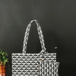 Bagsy Malone Printed Structured Handheld Bag with Tasselled-image-65