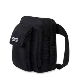EASY Black Oversized Structured Handheld Bag with Tasselled-1