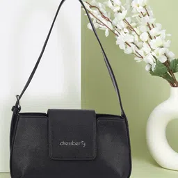 DressBerry Textured Structured Handheld Bag with Tasselled-55