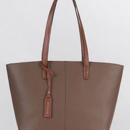 Mast & Harbour Beige Textured Zip Detail PU Structured Shoulder Bag-15