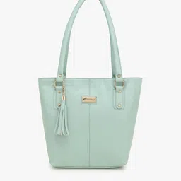 SHINING STAR Green PU Structured Shoulder Bag with Tasselled-image-81