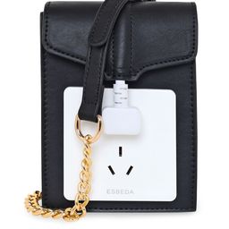ESBEDA Black PU Structured Sling Bag with Tasselled-11