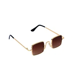 Floyd Unisex Brown & Gold-Toned UV Protected Square Sunglasses 73_GOLD_BRN-17