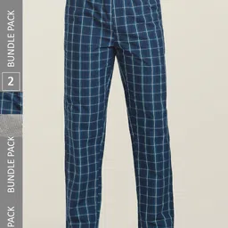 XYXX Men Pack Of 2 Checked Cotton Anti-Microbial Lounge Pants-image-46