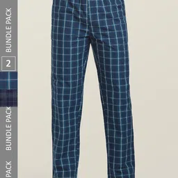 XYXX Men Pack Of 2 Checked anti-microbial Cotton Lounge Pants-picture-16