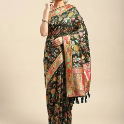 Silk Land Floral Embroidered Saree-picture-23