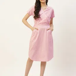 Belle Fille Solid Wrap Dress-image-56
