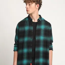 THE BEAR HOUSE Slim Fit Tartan Checked Pure Cotton Casual Shirt-image-62