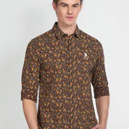 U.S. Polo Assn. Denim Co. Slim Fit Floral Opaque Printed Cotton Casual Shirt-image-48