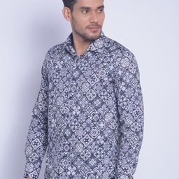Crimsoune Club Smart Slim Fit Ethnic Motifs Printed Pure Cotton Casual Shirt-image-106