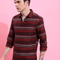 KETCH Slim Fit Horizontal Stripes Casual Shirt-image-40