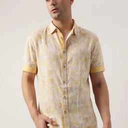 Marks & Spencer Horizontal Striped Spread Collar Regular Fit Casual Shirt-image-36