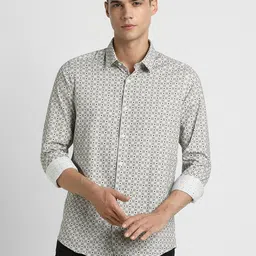 SIMON CARTER LONDON Slim Fit Micro Ditsy Printed Pure Cotton Casual Shirt-image-73