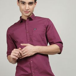 The Indian Garage Co Men Burgundy Comfort Regular Fit Cotton Casual Shirt-image-25