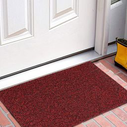 Kuber Industries Maroon & Black Self-Design Anti-Slip Doormat-1