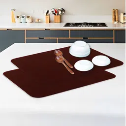Kuber Industries Brown 2 Pieces Reversible Dish Drying Mats-2