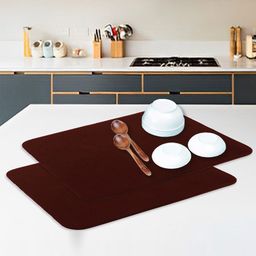 Kuber Industries Brown 2 Pieces Reversible Dish Drying Mat-1