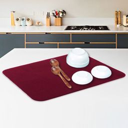 Kuber Industries Maroon Reversible Dish Drying Mat-0