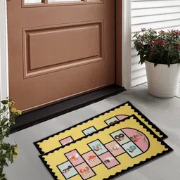 FABINALIV Yellow 2-Pieces Graphic Printed Anti-Skid Door Mat-22