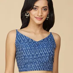 Fabindia Ikat Printed Cotton Saree Blouse-picture-19