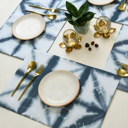 TARAN LIVING 4-pcs Blue & Grey Printed Table Placemat-9