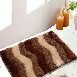 Shopgallery Camel Brown & Beige Striped Anti-Skid Doormats-13