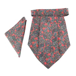 Alvaro Castagnino Men Blue & Peach-Coloured Paisley Printed Cravat Tie & Pocket Square-image-96