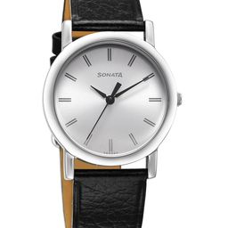 Sonata Classique Collection Men Brass Dial & Leather Straps Analogue Watch 7987SL06W-image-41