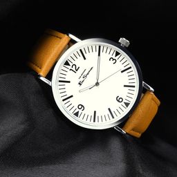 BEN SHERMAN Men Printed Dial & Leather Bracelet Style Straps Analogue Watch BS092T-35