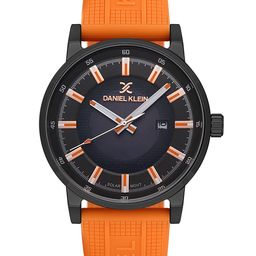 Daniel Klein Men Black Dial & Orange Textured Straps Analogue Watch DK 1 13198-5-image-62