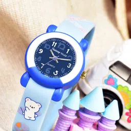 Fantasy World Unisex Kids Embellished Dial & Straps Analogue Watch FW24-2217-PTBL-21
