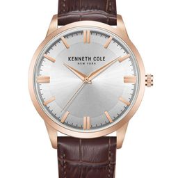 Kenneth Cole Men Silver-Toned Dial & Brown Leather Straps Analogue Watch KCWGA2221502MN-BR-picture-10