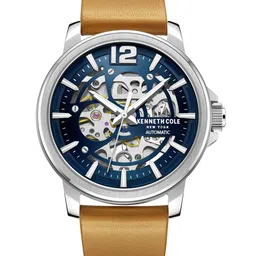 Kenneth Cole Men Blue Skeleton Dial & Brown Leather Straps Analogue Watch KCWGE2220502MN-image-19