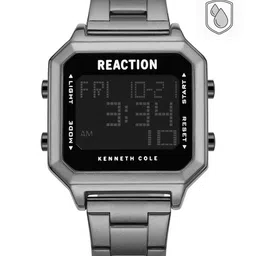 REACTION KENNETH COLE Unisex Black Dial & Grey Straps Digital Watch KRWGJ9007808-39