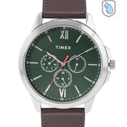 Timex Men Brass Dial & Leather Straps Analogue Multi Function Watch TWEG165SMU11-54