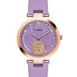Timex Women Brass Embellished Dial & Leather Straps Analogue Watch TWEL19200-image-68