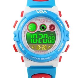 V2A Unisex Kids Blue Patterned Dial & Blue Straps Digital Multi Function Watch-12