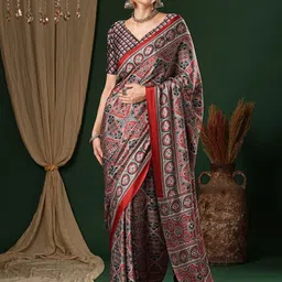 Anouk Ethnic Motifs Pure Crepe Saree-image-41