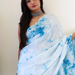 KALINI Block Print Chiffon Ready To Wear Saree-image-63