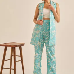 Alaya By Stage3 Women Geometric Cotton Longline Bomber with Patchwork Jacket-image-6