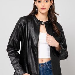 Crozo By Cantabil Women Lightweight Biker Jacket-image-112